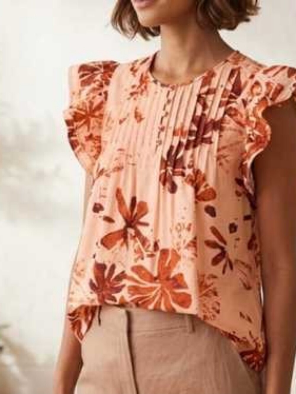 Marie Oliver 100% Cotton Floral Print Blouse
